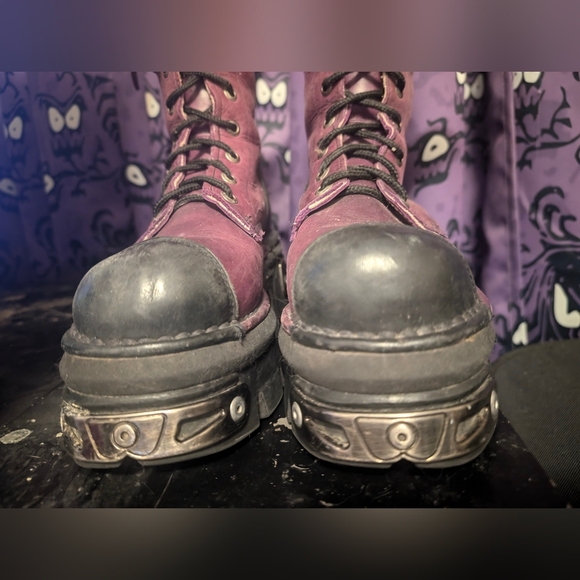 PURPLE and black New Rock Reactor Boots Size EU 37 - Picture 5 of 8